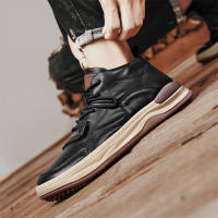 Botas De Cuero Para Hombre Casual Transpirables Antideslizantes Alta Top Non-slip Zapatos De Caminar Comodidad Interior Talla Verdadera - details 16