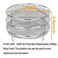 Rack Plegable Para Horno Air Fryer De 3 Camas Acero Inoxidable 304 Accesorios Para Asador Y Olla Express Adaptador Universal - details 2