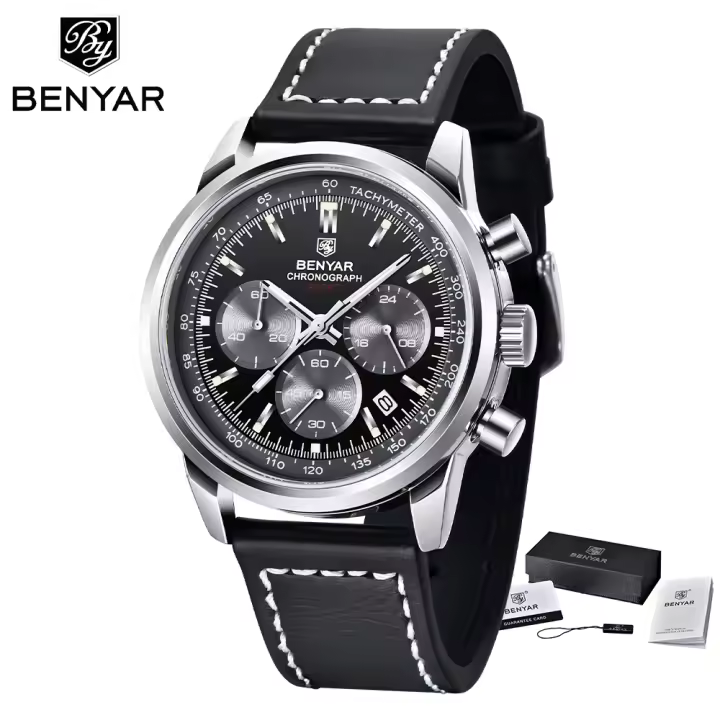 Reloj Deportivo Para Hombre BENYAR Quartz 42MM Military Chronógrafo Lujo Resistente Al Agua 30M Cuarzo Reloj De Pulsera De Lujo - 1