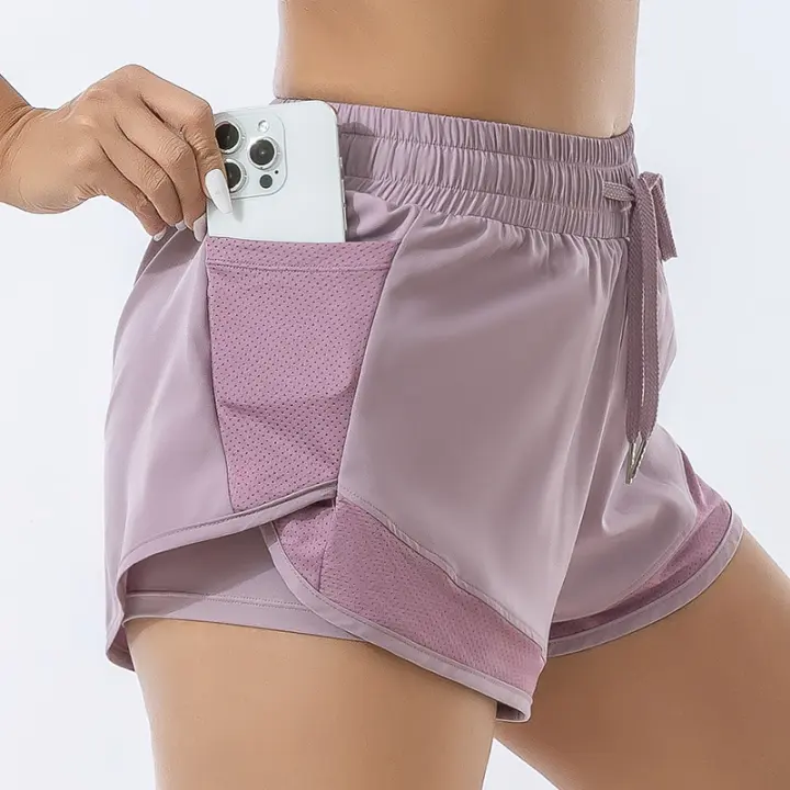 Shorts De Yoga Para Mujer Deporte Fitness Running Elasticos Secado Rápido Bottom Bodybuilding Malla Transpirable Pantalones Cortos Deportivos - 1