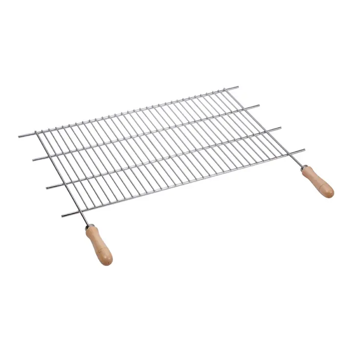 Parrilla barbacoa de zinc. 100x40cm asas de madera sauvic - 1