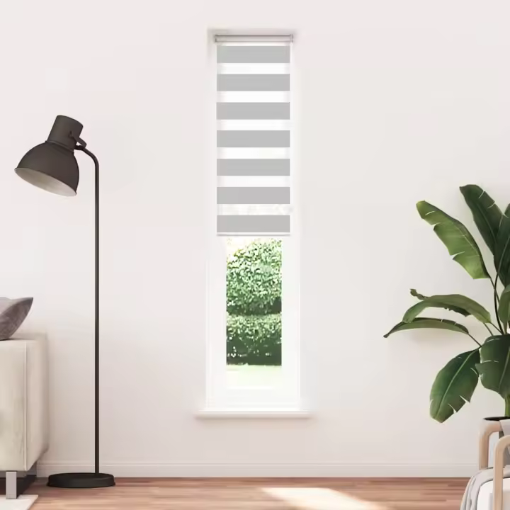 Estor cebra gris claro 50x230 cm tejido ancho 45,9 cm poliéster - 1