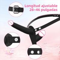 Vibrador Doble Cabeza Con Correa Ajustable Y 10 Modos De Vibración Para Parejas Y Lesbianas Juguete Sexual Para Mujeres - details 3