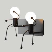 Lámpara De Pared Creativa Y Moderna Con Muñecos Nórdica De Metal Para Iluminación De Dormitorio Y Sala De Niños Y Bebés - details 29