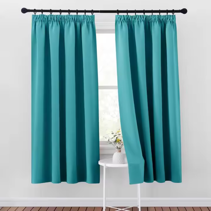 Cortinas con Ganchos Salon Cortinas Termicas Cortinas Opacas 2 Piezas Cortinas Verdes Dormitorio Cortinas Cocina Ventana Blackout Curtains, 140x175 CM, Turquesa - 1