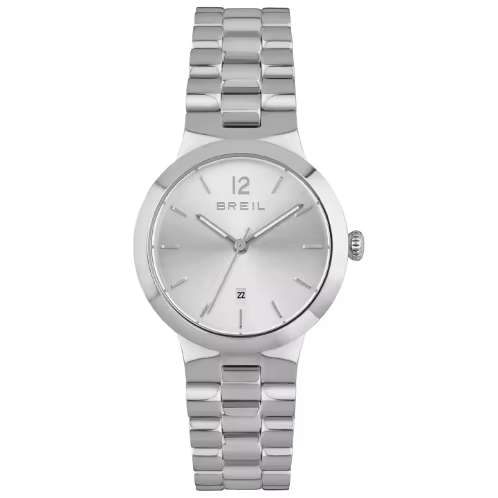BREIL RELOJ MUJER B GLARE Movimiento SOLO PLATA - 3 CUARZOS LANCHE y PULSERA DE ACERO PLATEADO TW1909 - 1