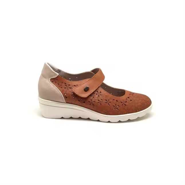 RELAX4YOU BAILARINA DE PIEL CALADA CON VELCRO 9001 RELAX 4YOU - 1
