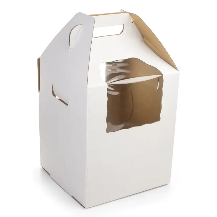 Glotomania Caja para Tarta Blanca XXL con Ventanas - 45 X 50 Cm - 1