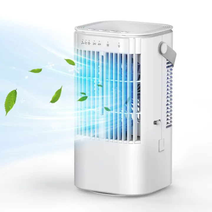 PORCHEDDU Refrigerador portátil, mini refrigerador de Aire 4 en 1 con Tanque de Agua de 900 ml, 4 velocidades de ventilador, 2 Modos de rociado, ossilación de 90 °, Luces de Colores, temporizador para oficina en casa - 1