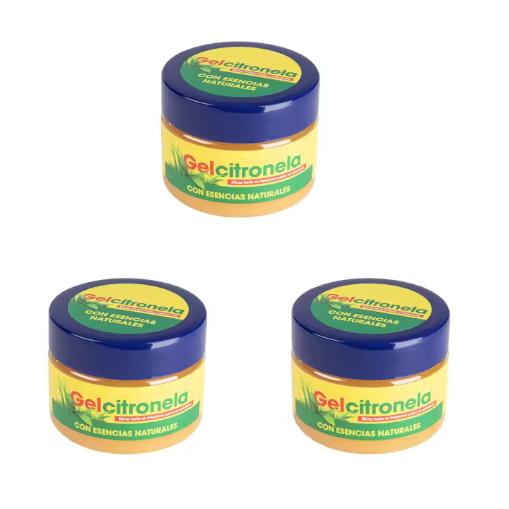 PLUSHOME Pack de 3 latas 100 gr Cada una de Gel de citronela Repelente de Mosquitos CITRONGEL CON ESENCIAS NATURALES - 1