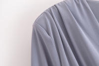 Vestido De Moda Con Cuello En V Profundo Estilo Europeo Y Americano Para Mujer Con Cinturón Y Pliegues Slim De Manga Larga Para Otoño - details 9