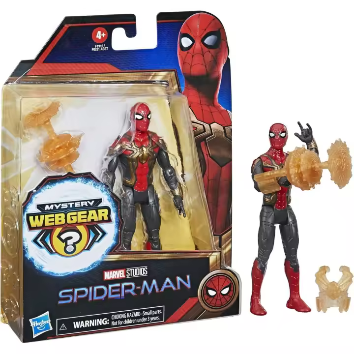 HASBRO - Figura Articulable SpiderMan - Mystery Web Gear - Inspirado en la Película de Marvel - Mide 14cm - Incluye Accesorio - Para mayores de 4 años - 1