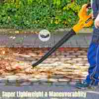 Soplador de hojas inalámbrico - Soplador de hojas eléctrico inalámbrico de 21 V con 2 baterías y cargador, modo de 2 velocidades, soplador de hojas ligero de 2.0 Ah para cuidado del césped, patio - details 2