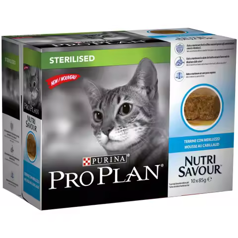 PURINA PRO PLAN FELINE ESTERILIZADO BACALAO 4X10X75GR - 1