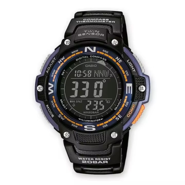 reloj hombre Casio Twin Sensor SGW-100-2B Brújula - Termómetro water resist 200m - 1