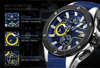 Reloj De Pulsera Militar Deportivo Para Hombre MEGIR Marca Top Resistente Al Agua Con Correa De Silicona Azul Y Calendario Automático Movimiento De Cuarzo - details 4
