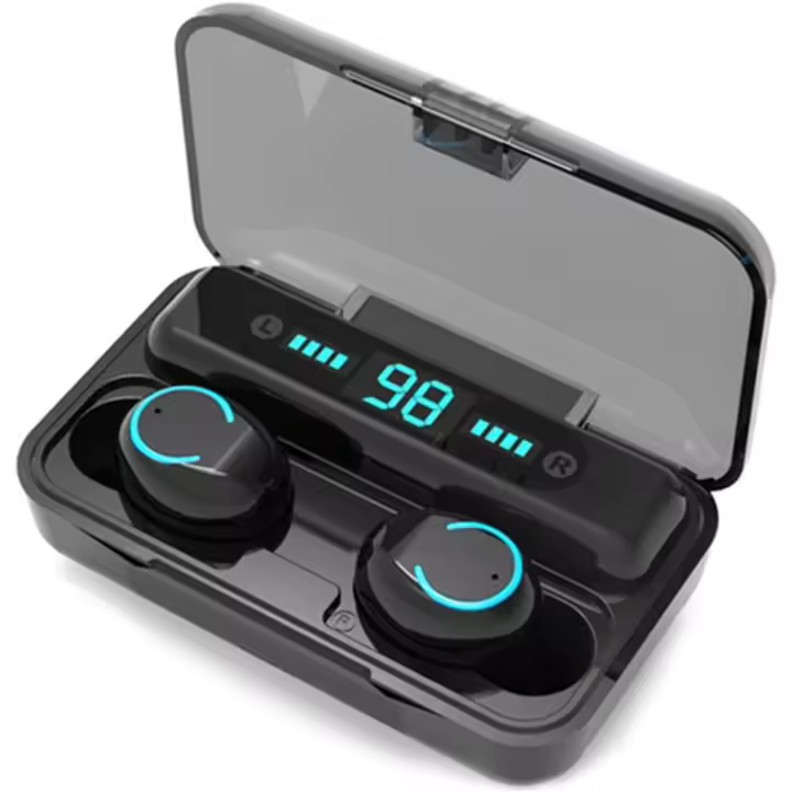 Auriculares Inalámbricos Bluetooth 5.0, Auriculares IPX7 Impermeables con Estuche de Carga y Pantalla de Batería LED - 1