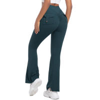 SSITO Mallas de gimnasio de pierna Ancha para Mujer, Mallas de Yoga de Alta elasticidad, sensación desnuda, ropa de trabajo de compresión para Fitness con bolsillos, pantalones de Yoga de pierna - details 16