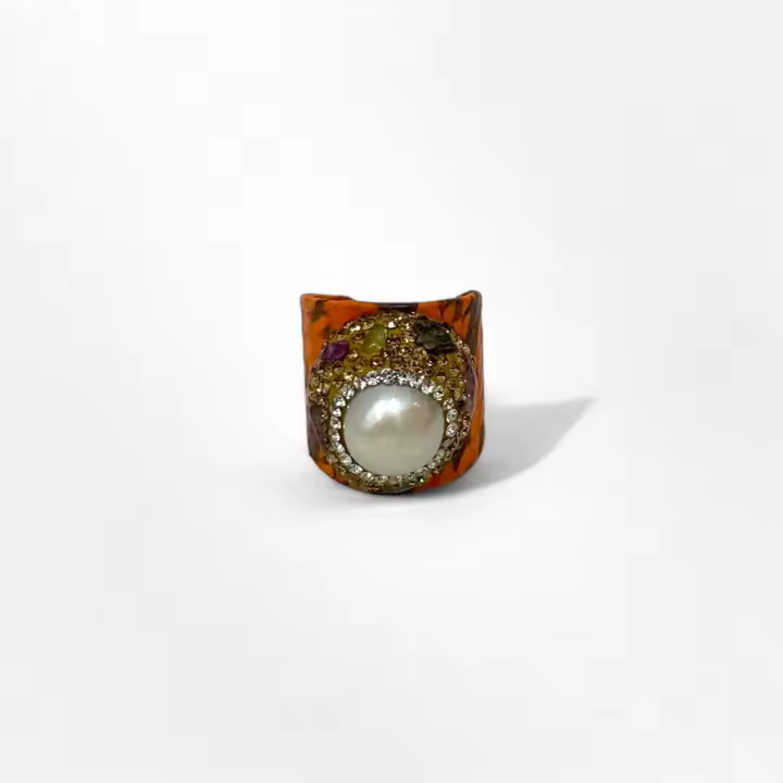 Anillo Boho Chic Vintage - Ajustable para Todos tus Looks - Estilo Hippie con Textura Diamante - Joyería Versátil Playa/Ciudad - 1