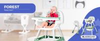 Trona 2 en 1 Mobiclinic Silla de comer Ruedas 360º Ajustable 2 alturas Peso máx 35kg Bandeja y almacenaje Evolutiva Verde blanco Forest - details 0