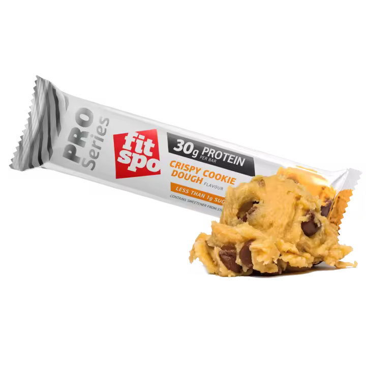 FitSpo PRO Barrita Proteica Masa crujiente para galletas 85g   1 CAJA (12 Unidades) - 1