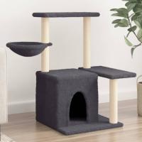 vidaXL Rascador para Gatos con Postes de Sisal Árbol Torre Gatitos Color Crema,  Gris claro,  Gris oscuro y mas - details 2
