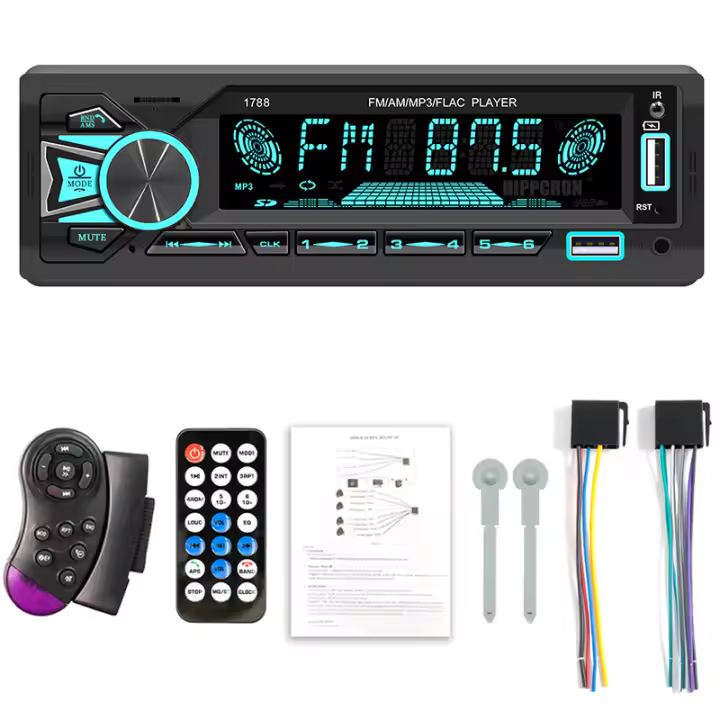 SINOVCLE Radio de Coche Bluetooth MP3 Player Sintonizador FM con Control remoto - 1