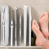 Kit De 5 Herramientas Multifuncionales De Acero Inoxidable Para El Cuidado Del Pies Eliminación De Uñas Del Talón Callos Y Piel Muerta Herramientas De Pedicura Fina - details 1