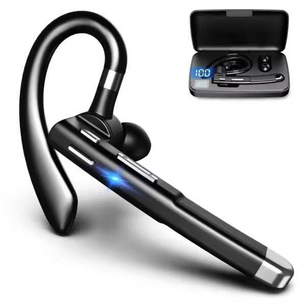 Auriculares Bluetooth 5,1 con micrófonos Duales, reducción de ruido CVC 8,0, Negro - 1