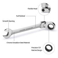 Llave De Destornillador De 72 Dientes Con Cabeza Flexible Y Acabado En Espejo Herramienta Manual De Crámer Vanadio Acero Multifuncional Antideslizante - details 3