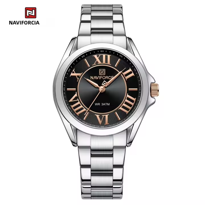 Reloj De Mujer NAVIFORCE De Lujo Moda Casual En Acero Inoxidable Resistente Al Agua Para La Vida Diaria Regalo Para Novia - 1