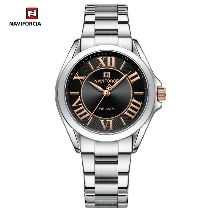 Reloj De Mujer NAVIFORCE De Lujo Moda Casual En Acero Inoxidable Resistente Al Agua Para La Vida Diaria Regalo Para Novia - 1