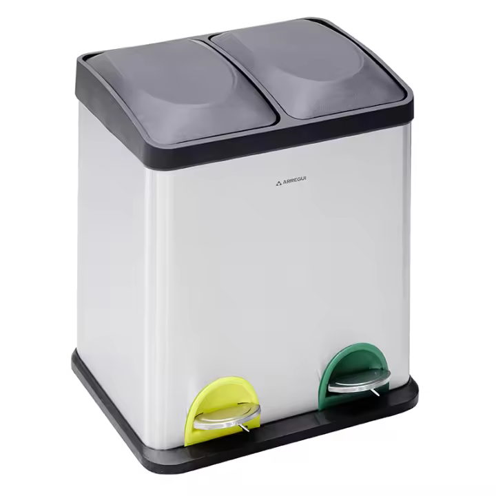 ARREGUI Step Bin Cubo de Basura y Reciclaje de Acero Inoxidable con Pedal | Cubos de Basura de Cocina | Papelera de Reciclaje para Casa y Oficina - 1
