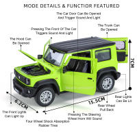 Modelo De Coche Suzuki Jimny 1:24 En Escala Con Puertas Abatibles Luz Y Sonido Absorci\u00f3n De Choques Regalo Para Niños Y Coleccionistas - details 4