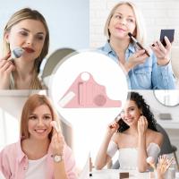 Paleta de mezcla de maquillaje de silicona con correa para la muñeca y compartimento para guardar brochas de maquillaje, paleta portátil y organizador de pinzas para el cabello. - details 4