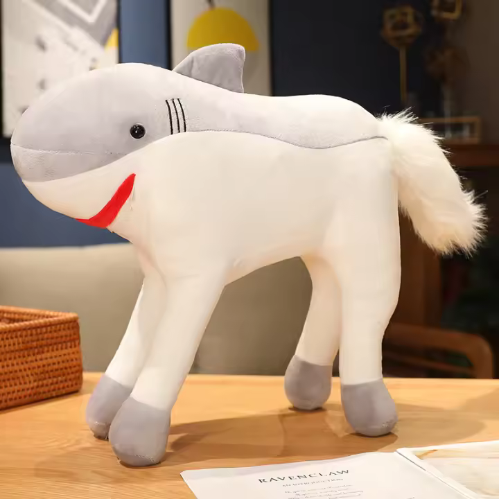 Juguete De Peluche Kawaii 50cm Caballo Delfín Transformado Suave Almohada De Animal Dibujos Animados Regalo De Navidad Para Niños - 1