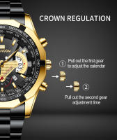 Reloj De Lujo Para Hombre 2023 Marca Top Deportivo Casual Oro Resistente Al Agua Cuarzo Reloj De Mano Con Correa De Acero Inoxidable Y Dial Resistente Al Choque - details 6