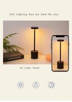 Lámpara De Mesa LED Recargable Toque Metal Con Luz Nocturna Ambiental Tricolor Para Decoración Al Aire Libre Y Habitaciones - details 4