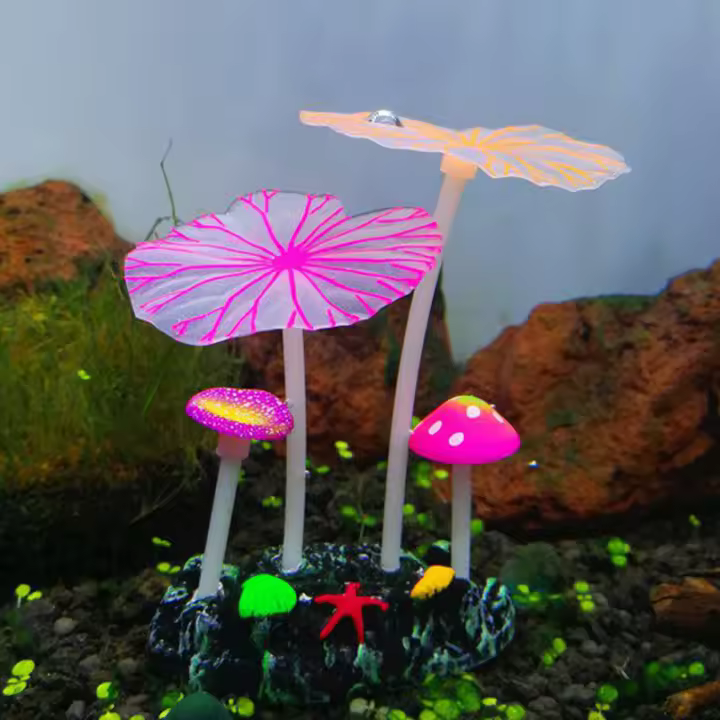 Piedras Luminosas De Loto Para Acuarios Decoración De Reefs De Coral Artificial Fluorescente Adorno Para Tanque De Peces - 1