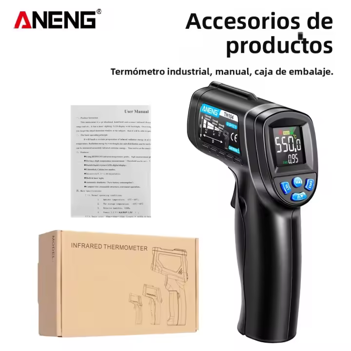 ANENG TH104 Gun Termómetro Infrarrojo Portátil -50~550℃ Con Sensor De Láser Y Pantalla VA Medidor De Temperatura Térmico Imagen Térmica Herramienta Pyrometer - 1