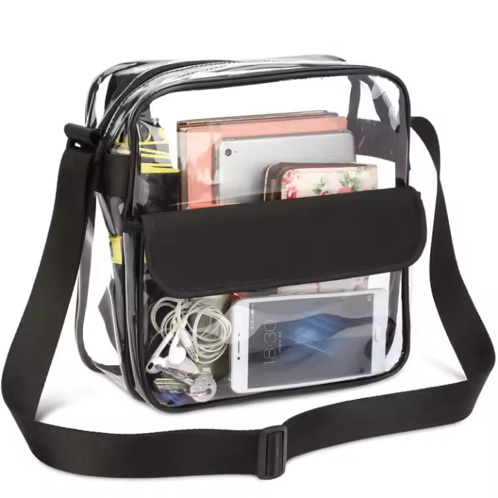 Bandolera Clear Crossbody Messenger with Correa ajustable, Bolso transparente Monedero transparente para Mujeres Hombres | Impermeable - 1