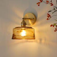 Lámpara De Pared De Vidrio Y Latón Estilo Japonés Y Nórdico Para Casa Barra Restaurante Dormitorio Lámpara De Noche Creativa Y Personalizada - details 5
