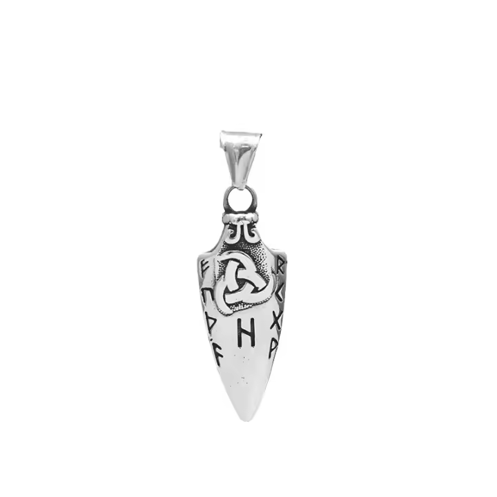 Collar De Acero Inoxidable Retro Para Hombre Con Pendentivo De Arco Nórdico Creativo Escandinavo Vikingo Odin Runa Joyería Masculina - 1