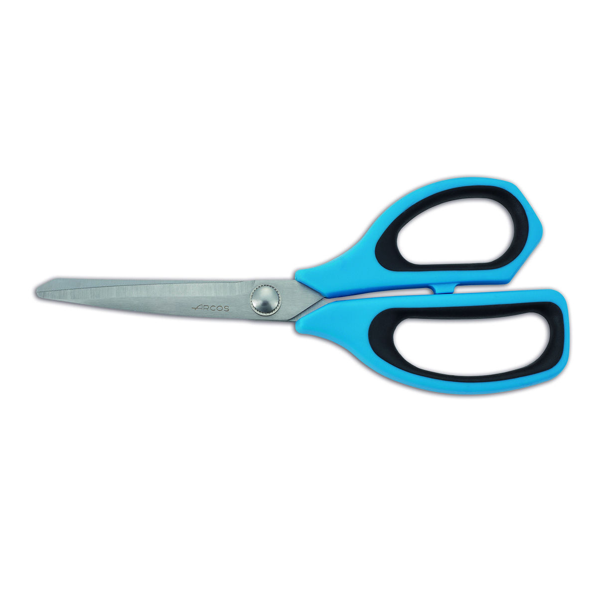 Tijera de Cocina Arcos 185623 de acero inoxidable y mango Polipropileno + Elastómero de color azul de 215 mm en blíster