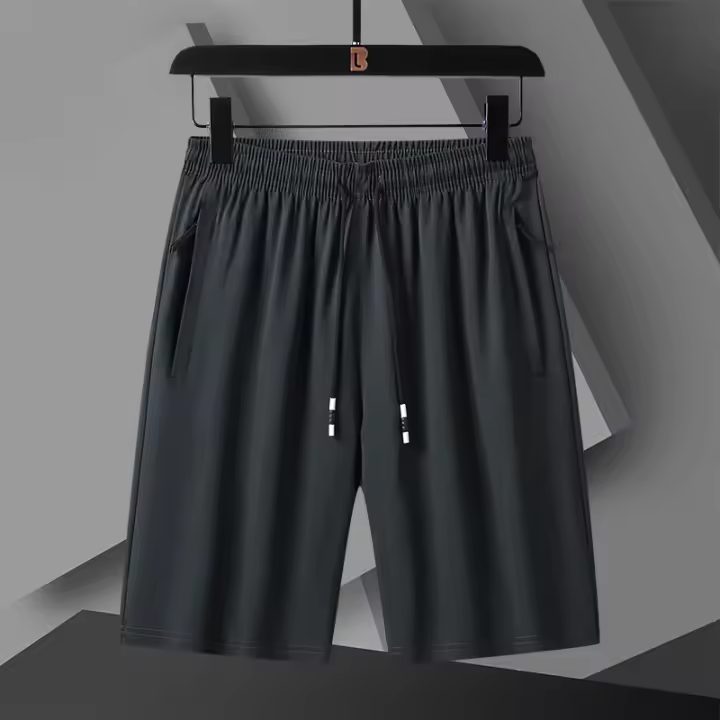 Shorts De Verano Para Hombre Rápidos De Secado Con Cinturón Dentro Pantalones Cortos De Seda Helada Estilo Deportivo Sueltos Para Playa Y Correr - 1