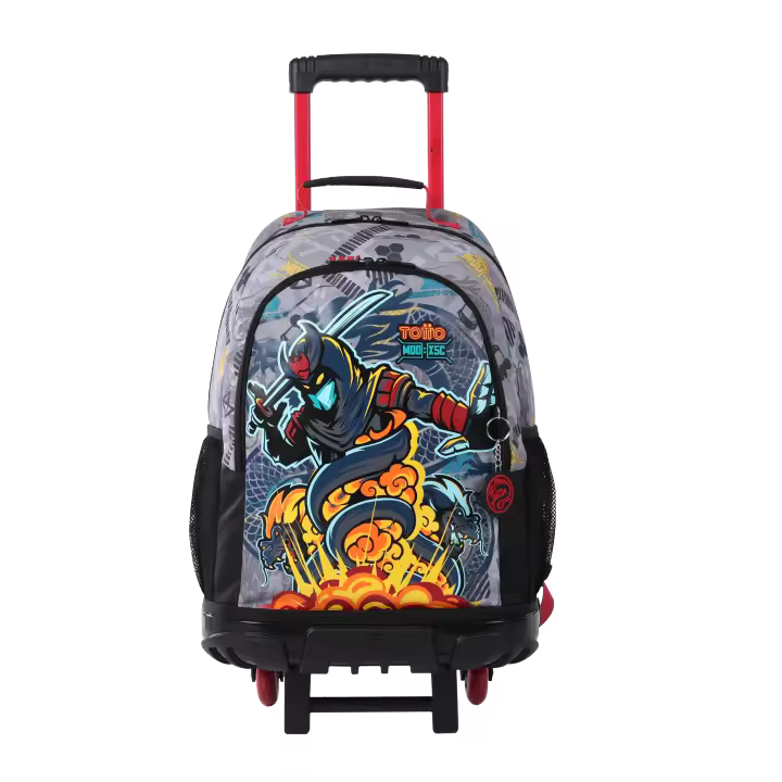 Totto Mochila infantil ruedas Raiyu -Dimensiones:33.5 x 47 x 20 cm-Material: Poliester - 1