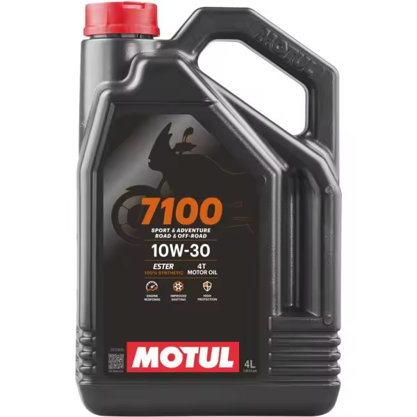 Motul 7100 4T 10W30 4L -  Lubricante de motor para una máxima protección de alto rendimiento con motor de 4 tiempos. - 1