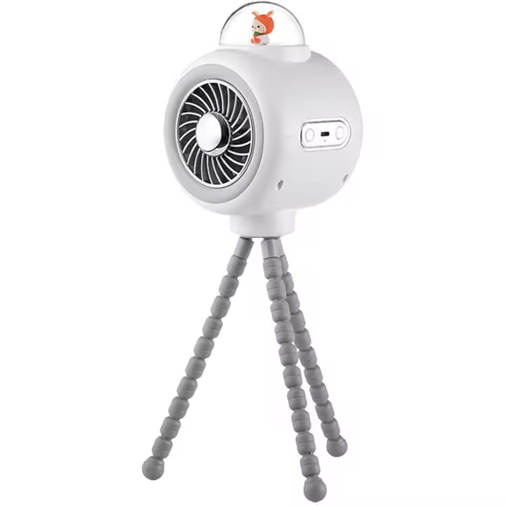 Ventiladores Para Cochecito | Ventilador Personal Con Nebulizador Y Trípodes Flexibles,Dispositivo De 3 Velocidades Con Soporte Ajustable Para Bebé Viajes Camping Escritorio Cinta De Correr - 1