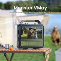 Monster VMay Televisor portátil para exteriores, pantalla 1080P Full HD de 15.6 pulgadas, audio de 60W, batería recargable incorporada de 12V/9A, 8 horas de reproducción de video, 25 horas de audio, Al aire libre, observación en vivo - details 0