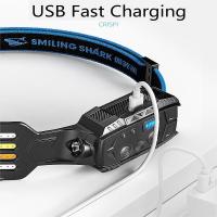 Linterna Frontal TD0125C De Dorsal De Tiburón Sonriente Recargable Impermeable Para Trabajo Nocturno Senderismo - details 9